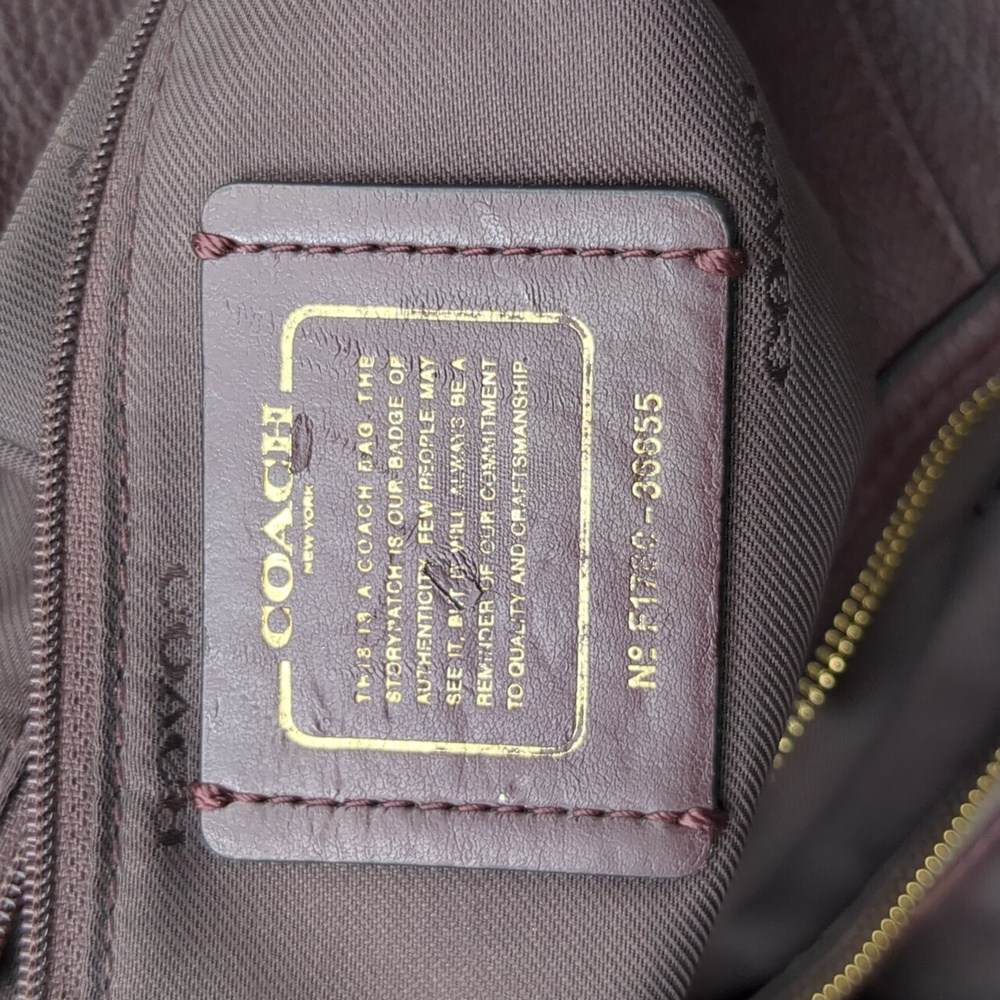 Coach Deep Burgundy Edie Leather Bag - Picture 11 of 16